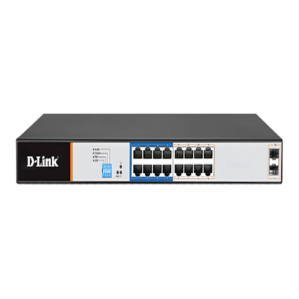 D-Link Poe Switch 16 Port (16 GE + 2 SFP Port) DGS-F1018P-E view 2